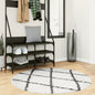 JUNG Vida Teppich Shaggy Hochflor Modern Creme und Schwarz Ø 120 cm