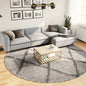 JUNG Vida Shaggy-Teppich PAMPLONA Hochflor Modern Beige Anthrazit Ø 280cm