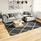 JUNG Vida Teppich Shaggy Hochflor Modern Schwarz und Creme 200x280 cm
