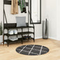 JUNG Vida Shaggy-Teppich PAMPLONA Hochflor Modern Schwarz Creme Ø 80 cm
