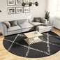 JUNG Vida Shaggy-Teppich PAMPLONA Hochflor Modern Schwarz Creme Ø 280 cm