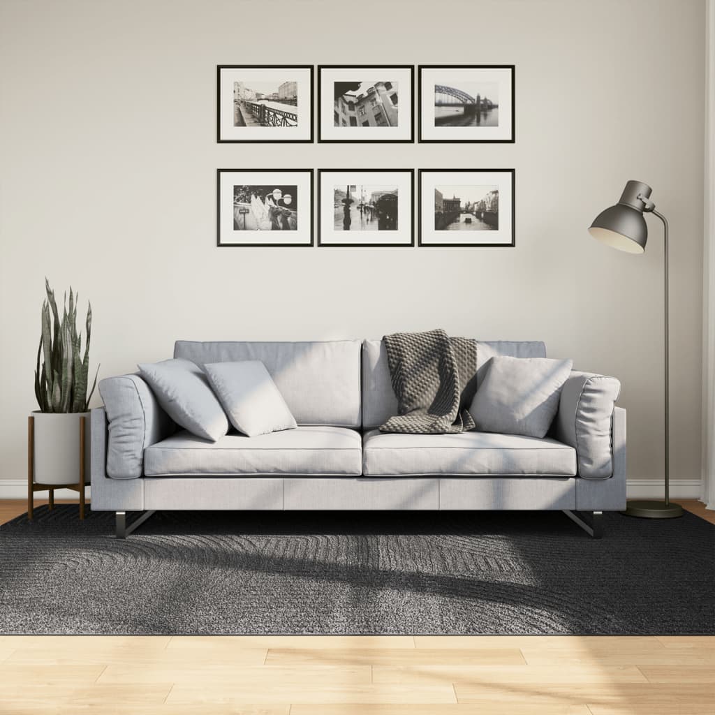 JUNG Vida Teppich IZA Kurzflor Skandi-Stil Anthrazit 160x230 cm