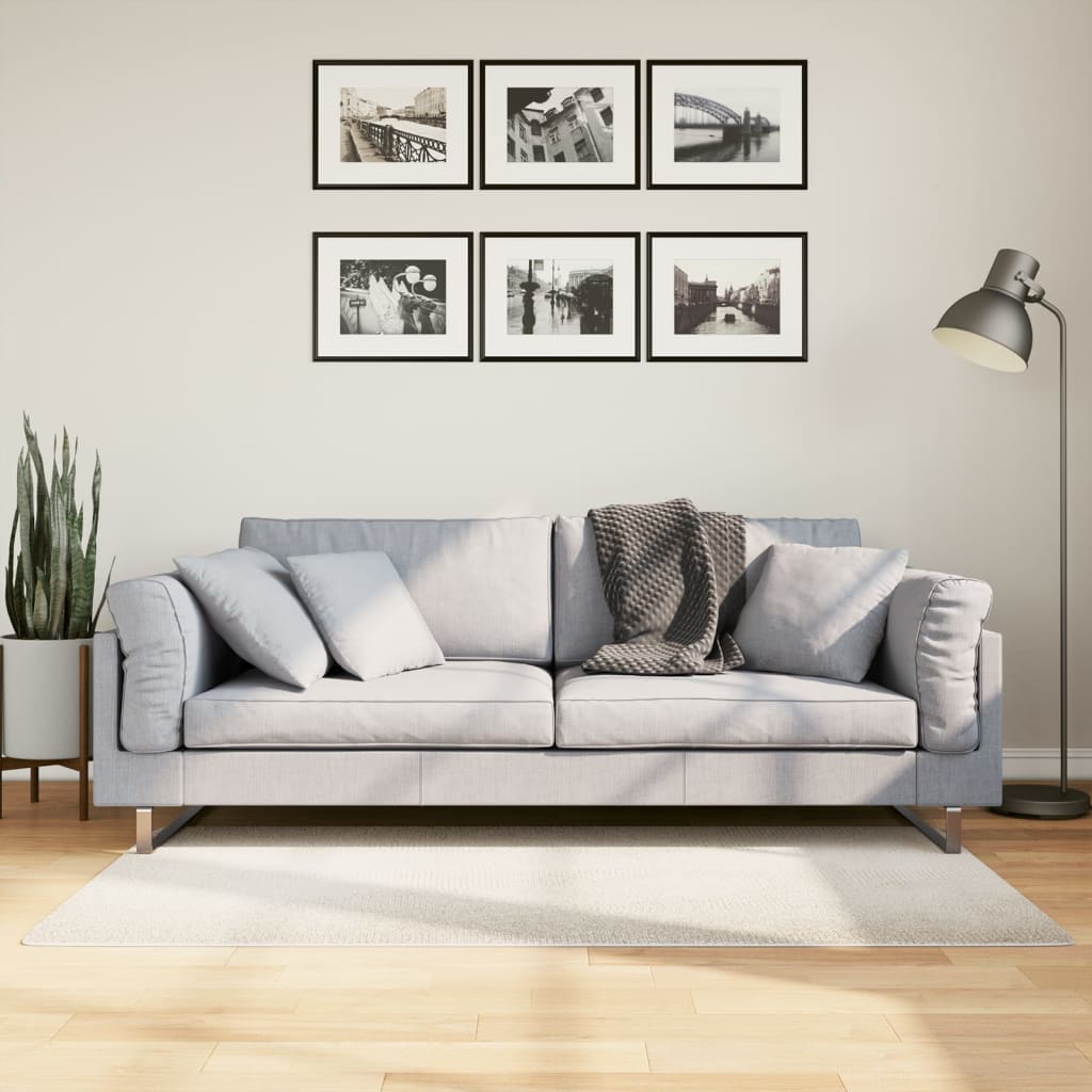 JUNG Vida Teppich IZA Kurzflor Skandinavischer Look Creme 80x150 cm