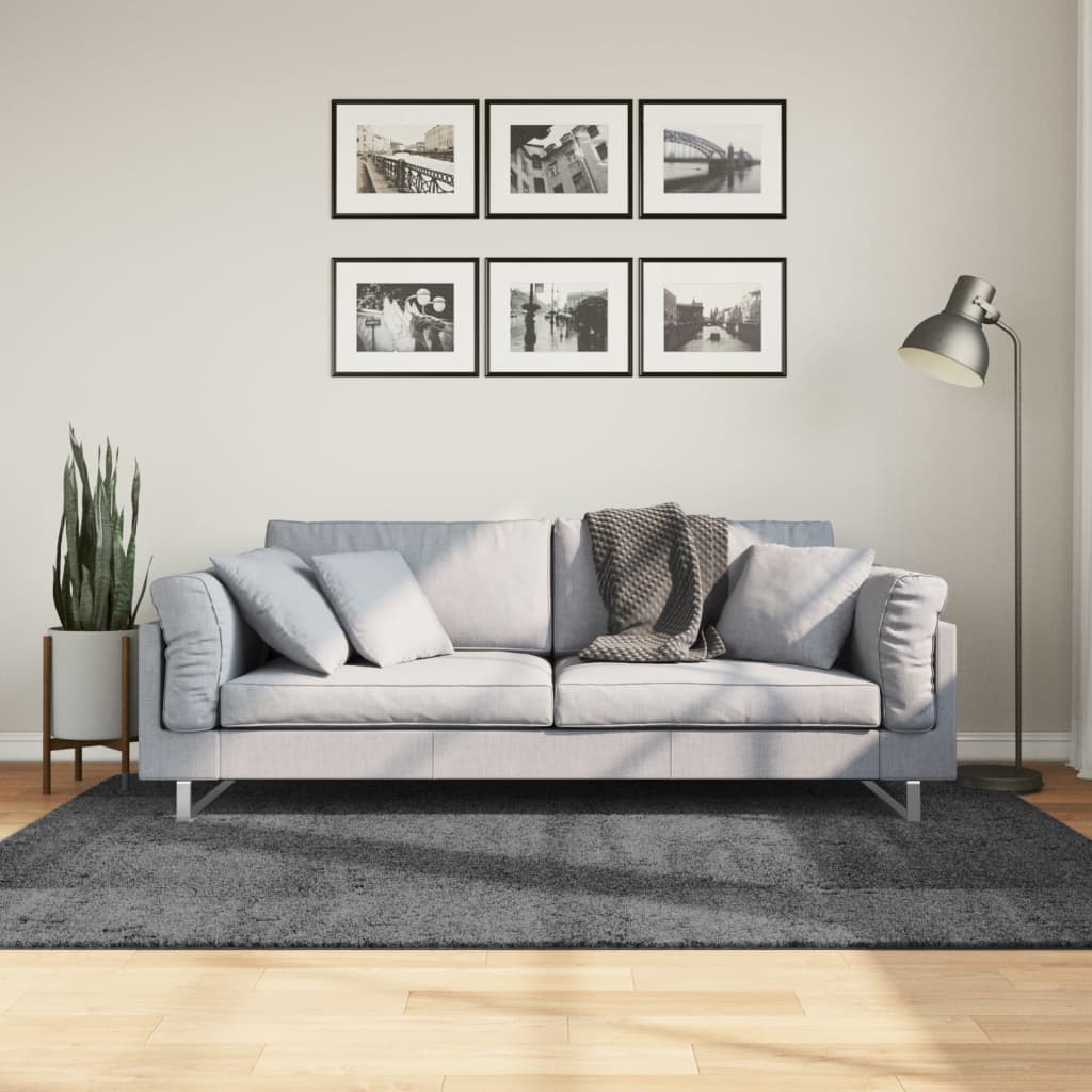 JUNG Vida Teppich OVIEDO Kurzflor Anthrazit 140x200 cm