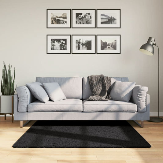 JUNG Vida Teppich OVIEDO Kurzflor Schwarz 120x120 cm