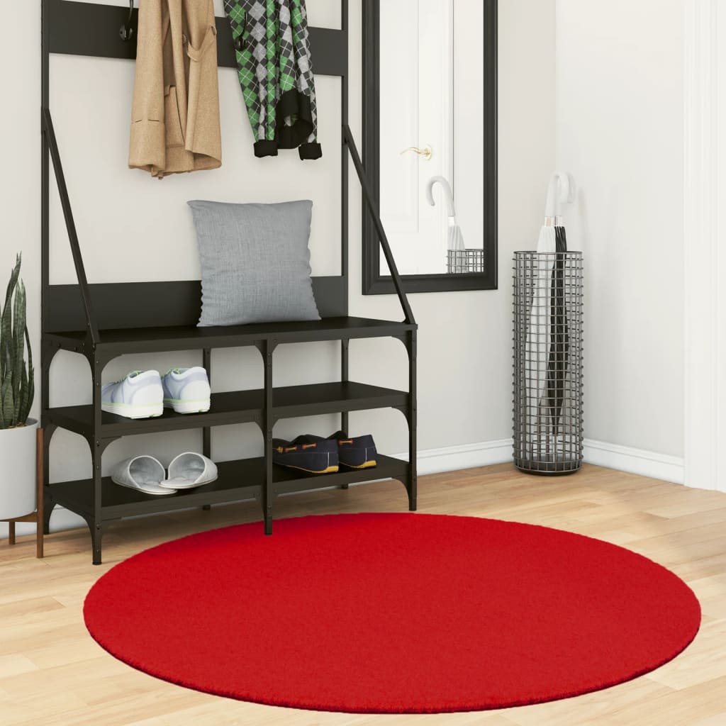 JUNG Vida Teppich OVIEDO Kurzflor Rot Ø 120 cm