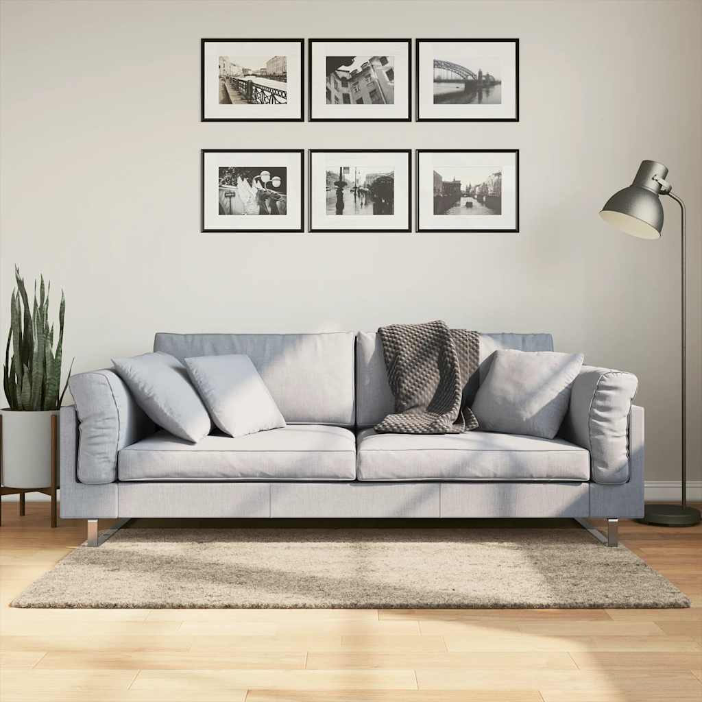 JUNG Vida Teppich ISTAN Hochflor Glänzend Beige 80x150 cm