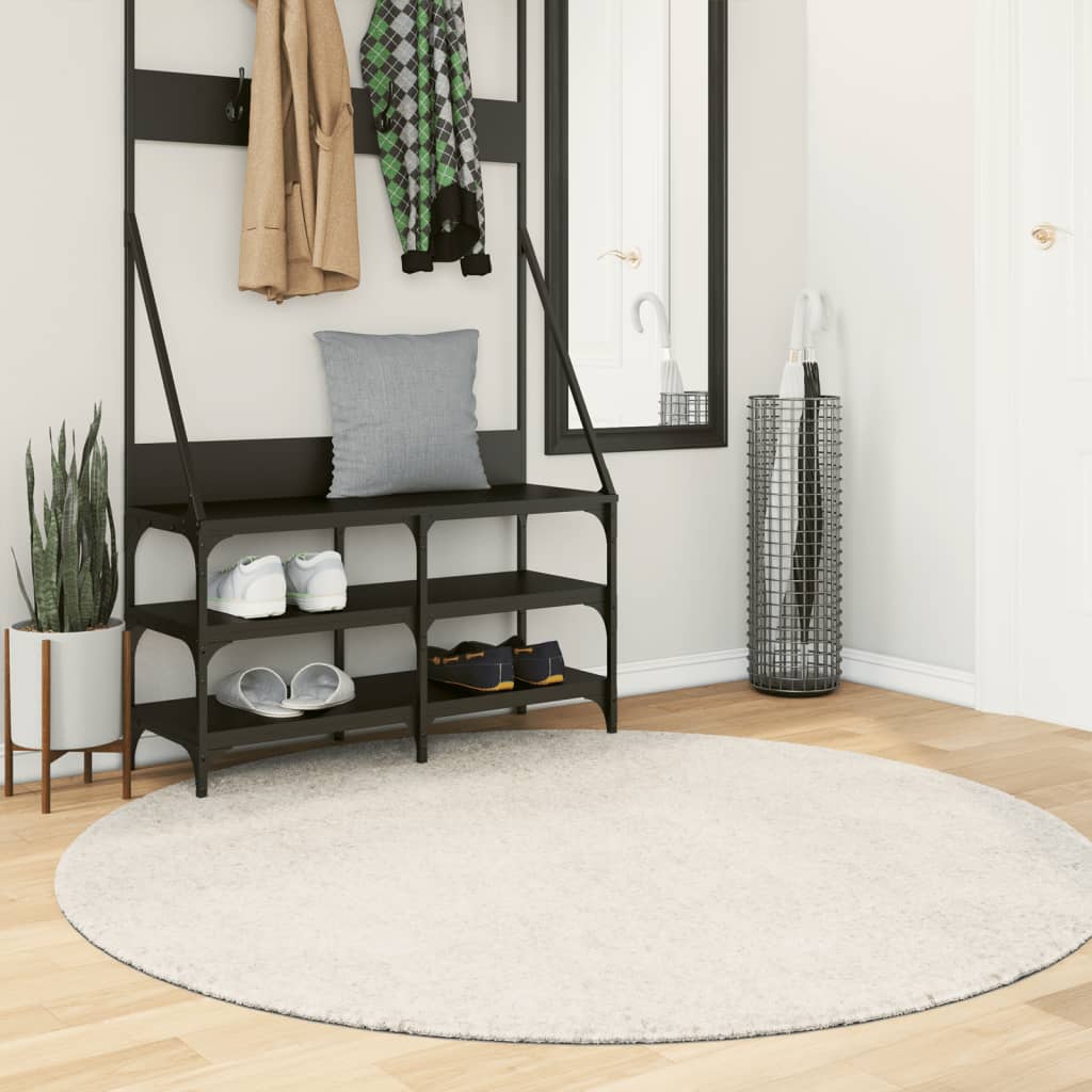 JUNG Vida Teppich ISTAN Hochflor Glänzend Creme Ø 160 cm