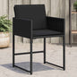 JUNG Vida Gartenstühle mit Kissen 4 Stk. Schwarz Poly Rattan