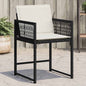 JUNG Vida Gartenstühle mit Kissen 4 Stk. Schwarz Poly Rattan