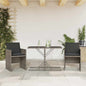 JUNG Vida 3-tlg. Bistro-Set mit Kissen Grau Poly Rattan