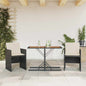 JUNG Vida 3-tlg. Bistro-Set mit Kissen Schwarz Poly Rattan