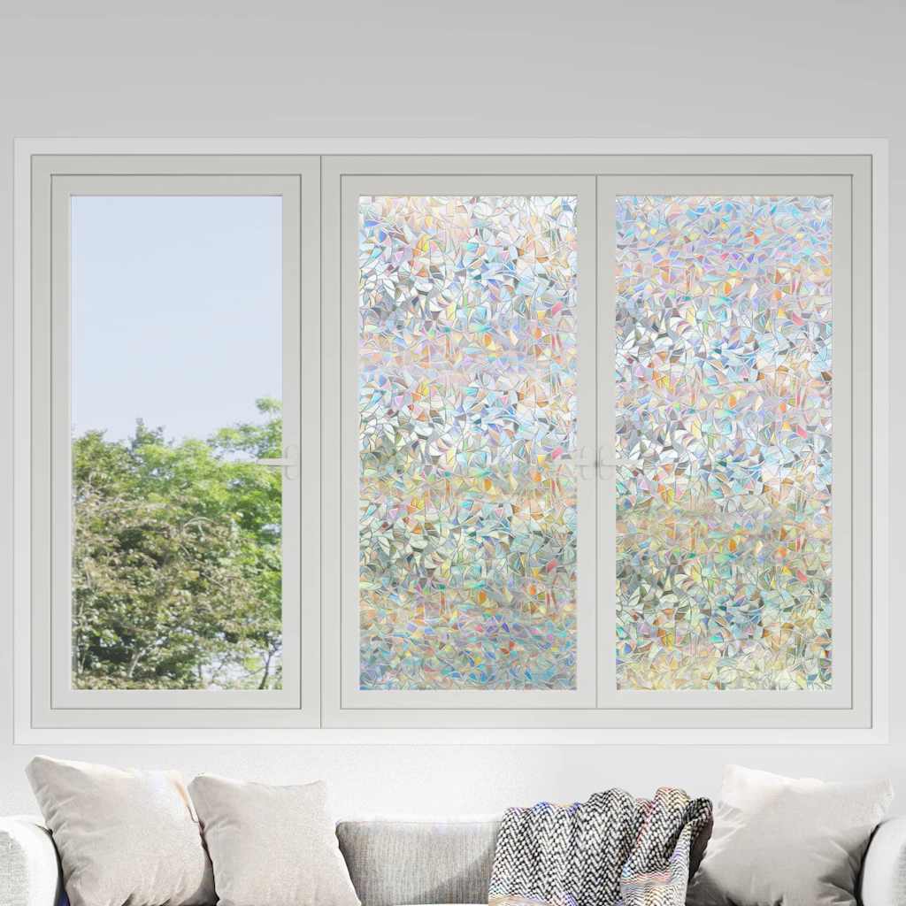 JUNG Vida Fensterfolien 3 Stk. Matt 3D Regenbogen-Muster PVC