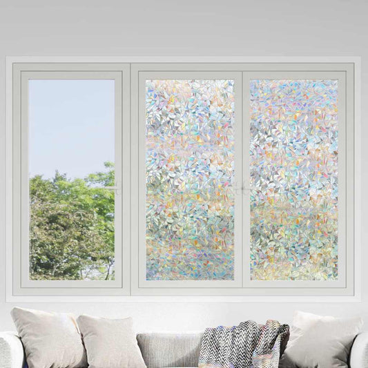 JUNG Vida Fensterfolien 3 Stk. Matt 3D Regenbogen-Muster PVC