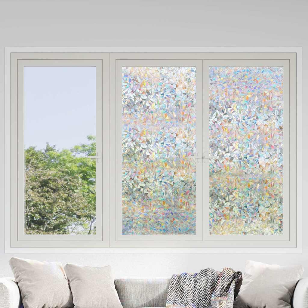JUNG Vida Fensterfolien 3 Stk. Matt 3D Regenbogen-Muster PVC