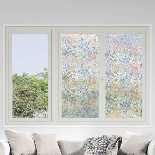 JUNG Vida Fensterfolien 3 Stk. Matt 3D Regenbogen-Muster PVC