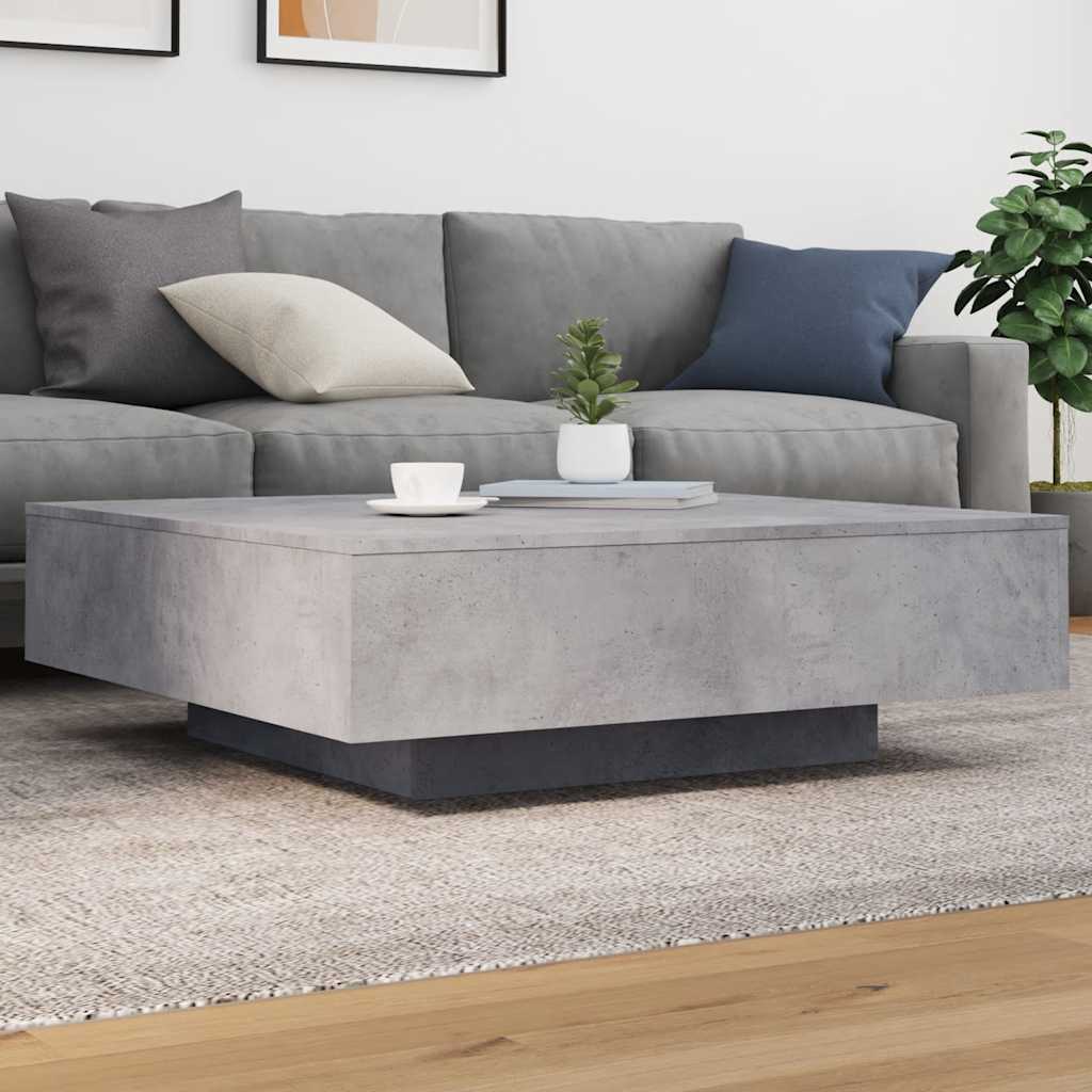 JUNG Vida Couchtisch mit LED-Leuchten Betongrau 100x100x31 cm