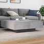JUNG Vida Couchtisch mit LED-Leuchten Betongrau 100x100x31 cm