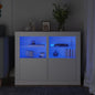 JUNG Vida Beistellschränke mit LED-Leuchten 2 Stk. Weiß Holzwerkstoff