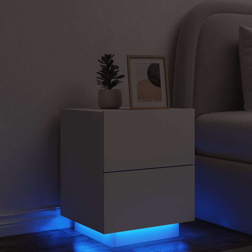 JUNG Vida Nachttisch mit LED-Leuchten Weiß Holzwerkstoff