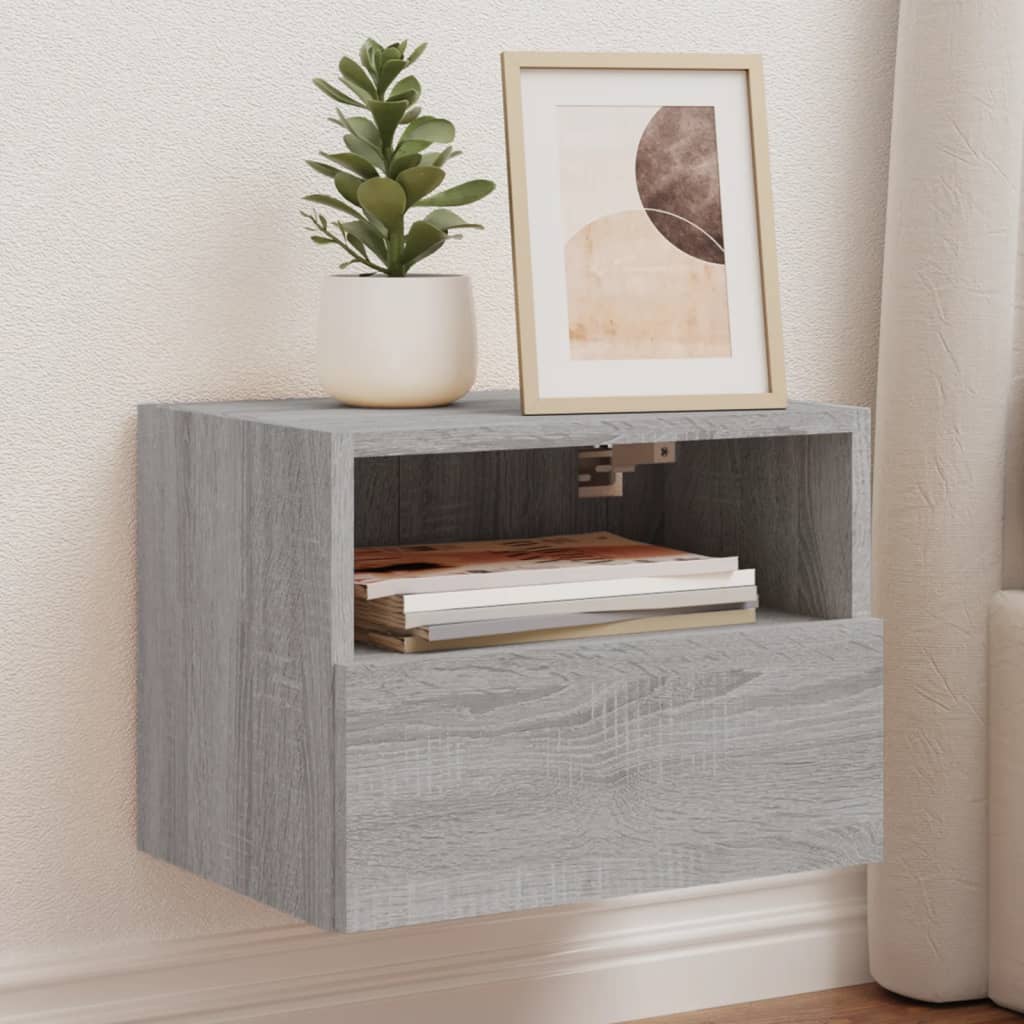 JUNG Vida TV-Wandschränke 2 Stk. Grau Sonoma 40x30x30 cm Holzwerkstoff