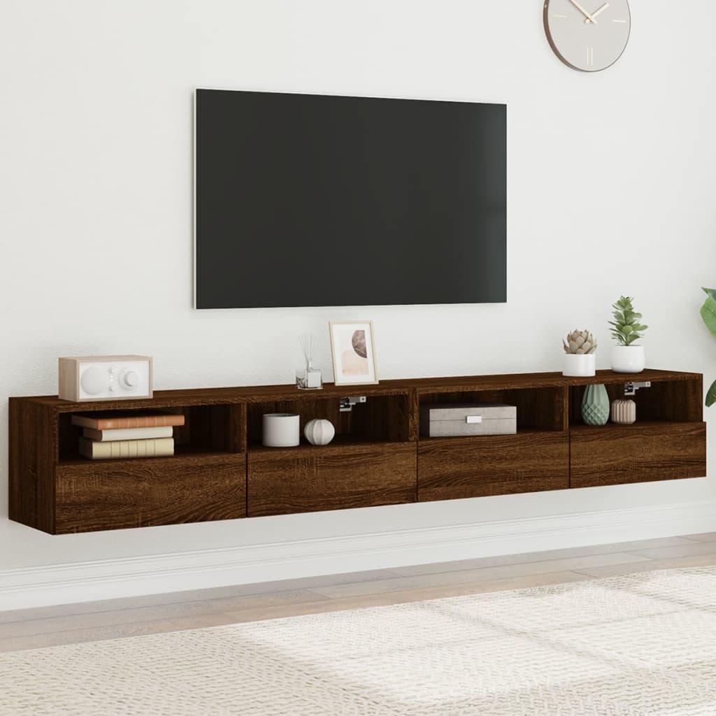 JUNG Vida TV-Wandschränke 2 Stk. Braun Eiche-Optik 100x30x30 cm
