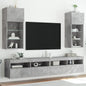 JUNG Vida TV-Schränke mit LED-Leuchten 2 Stk. Betongrau 40,5x30x90 cm