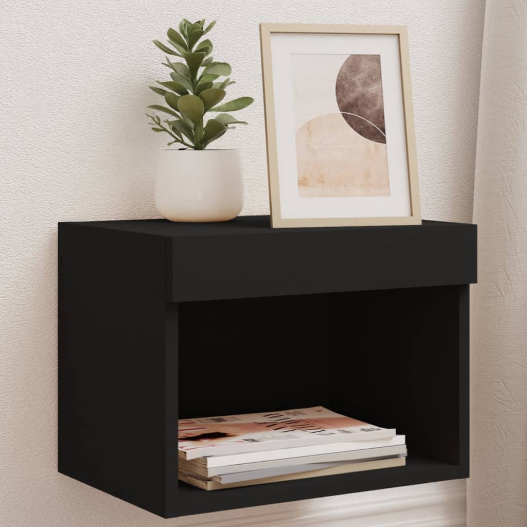 JUNG Vida Wand-Nachttisch mit LED-Leuchten Schwarz