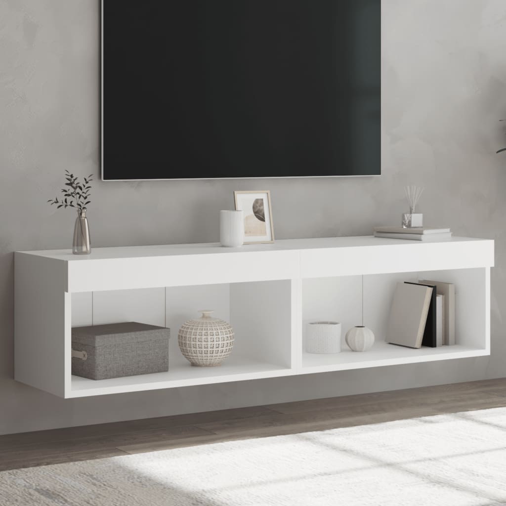 JUNG Vida TV-Schränke mit LED-Leuchten 2 Stk. Weiß 60x30x30 cm