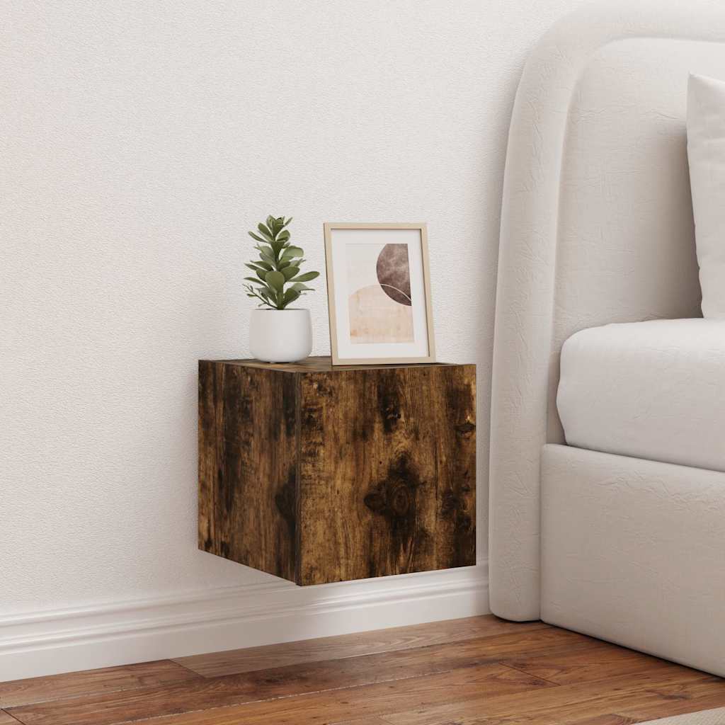 JUNG Vida TV-Wandschrank mit LED-Leuchten Räuchereiche 30,5x35x30 cm