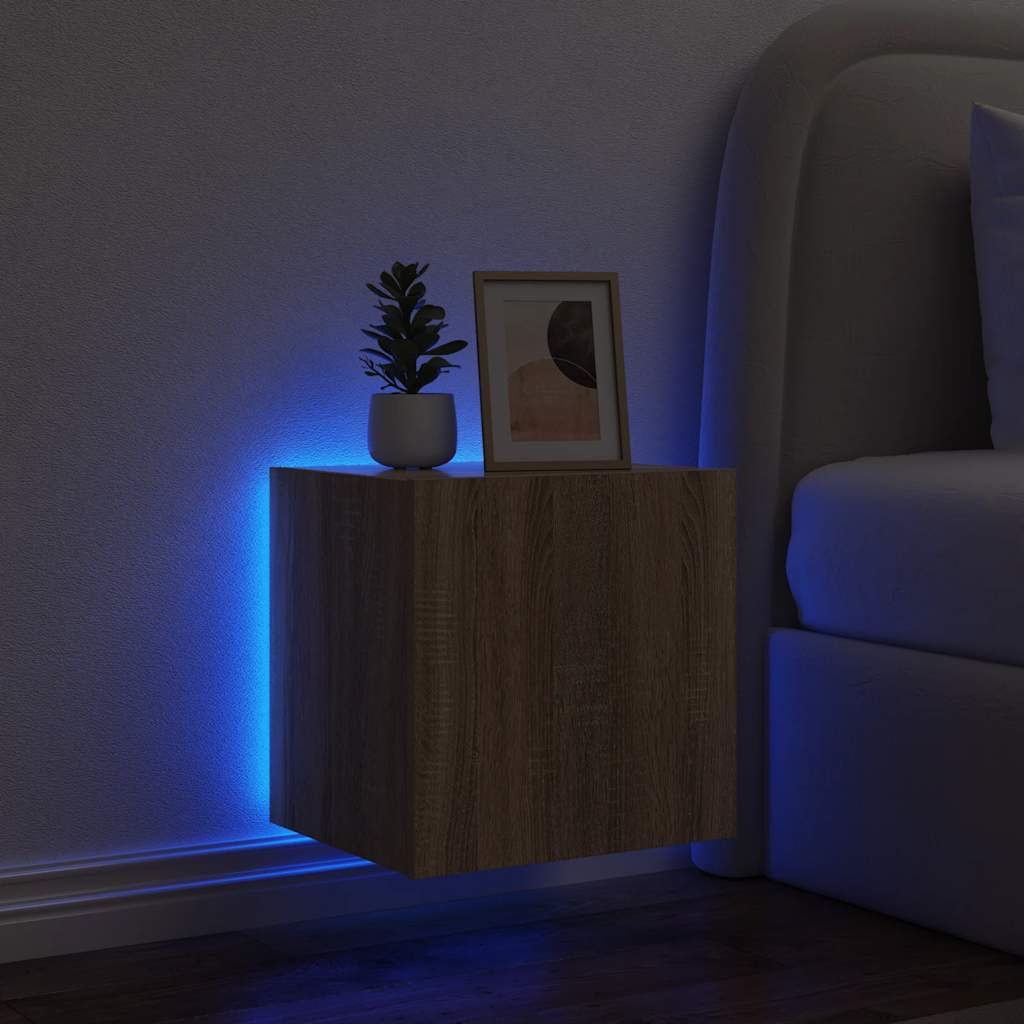 JUNG Vida TV-Wandschrank mit LED-Leuchten Sonoma-Eiche 40,5x35x40 cm