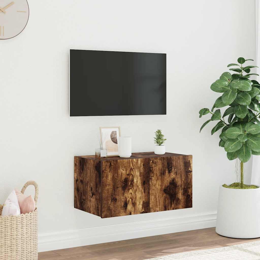 JUNG Vida TV-Wandschrank mit LED-Leuchten Räuchereiche 60x35x31 cm