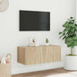 JUNG Vida TV-Wandschrank mit LED-Leuchten Sonoma-Eiche 80x35x31 cm