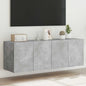 JUNG Vida TV-Wandschränke mit LED-Leuchten 2 Stk. Betongrau 60x35x41 cm