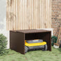 JUNG Vida Mähroboter-Garage Braun 86x90x52/57 cm Poly Rattan
