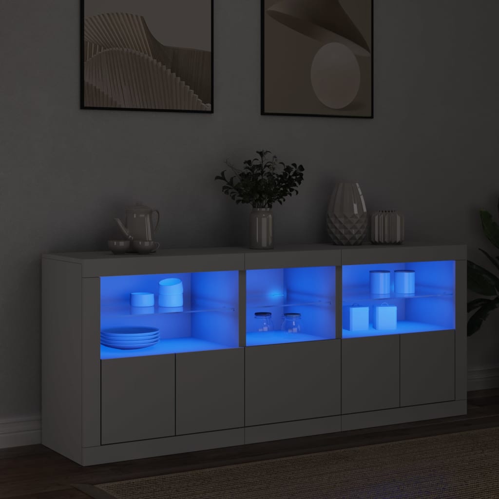 JUNG Vida Sideboard mit LED-Leuchten Weiß 162x37x67 cm
