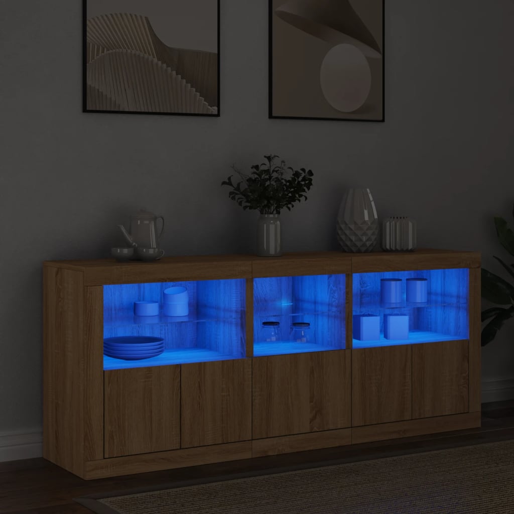 JUNG Vida Sideboard mit LED-Leuchten Sonoma-Eiche 162x37x67 cm