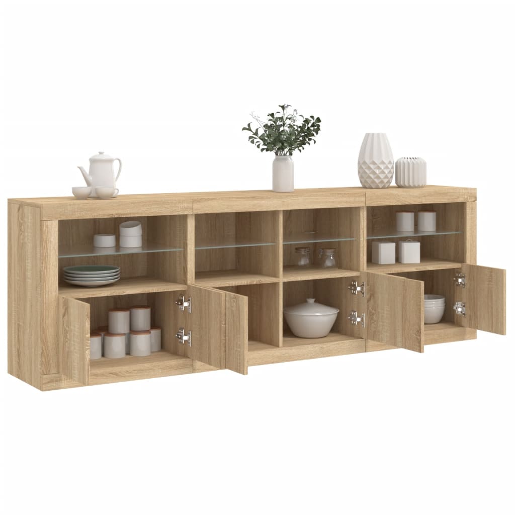 JUNG Vida Sideboard mit LED-Leuchten Sonoma-Eiche 202x37x67 cm
