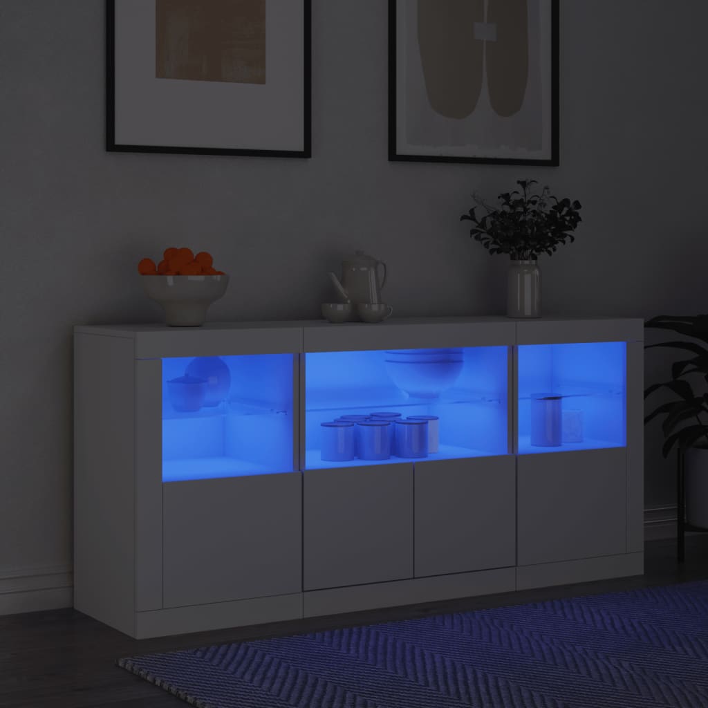 JUNG Vida Sideboard mit LED-Leuchten Weiß 142,5x37x67 cm