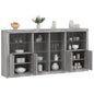 JUNG Vida Sideboard mit LED-Leuchten Grau Sonoma 202x37x100 cm
