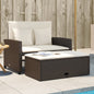 JUNG Vida Gartensofa mit Kissen 2-Sitzer Braun Poly Rattan