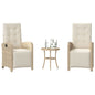 JUNG Vida 3-tlg. Bistro-Set mit Kissen Beige Poly Rattan