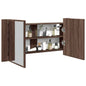JUNG Vida LED-Spiegelschrank Braun Eichen-Optik 90x12x45 cm Acryl