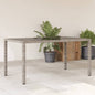 JUNG Vida Gartentisch mit Glasplatte Grau 150x90x75 cm Poly Rattan