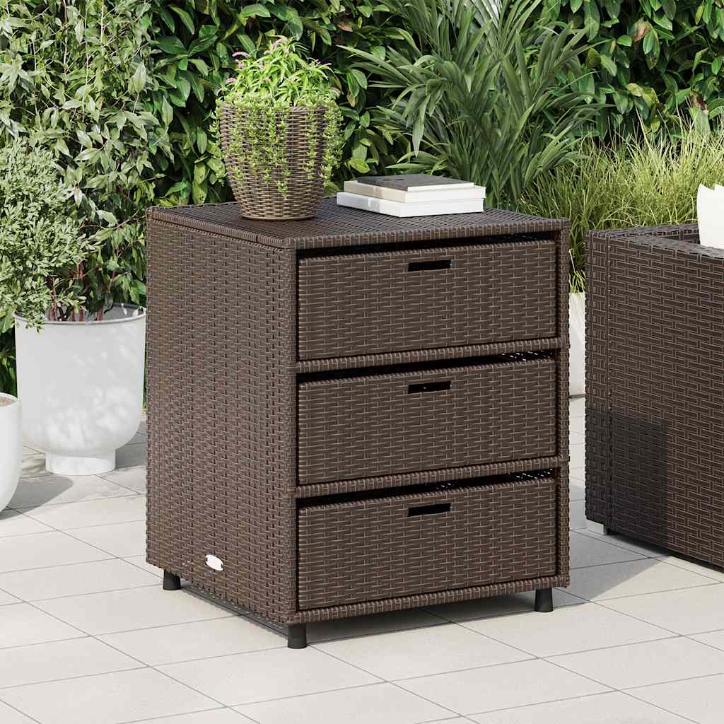JUNG Vida Gartenschrank Braun 55x59x69 cm Poly Rattan