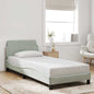 JUNG Vida Bettgestell "Dover" Hellgrau 80x200 cm Samt
