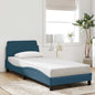JUNG Vida Bettgestell mit Kopfteil "Dover" Blau 80x200 cm Samt