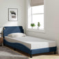 JUNG Vida Bettgestell mit Kopfteil "Dover" Blau 90x200 cm Stoff