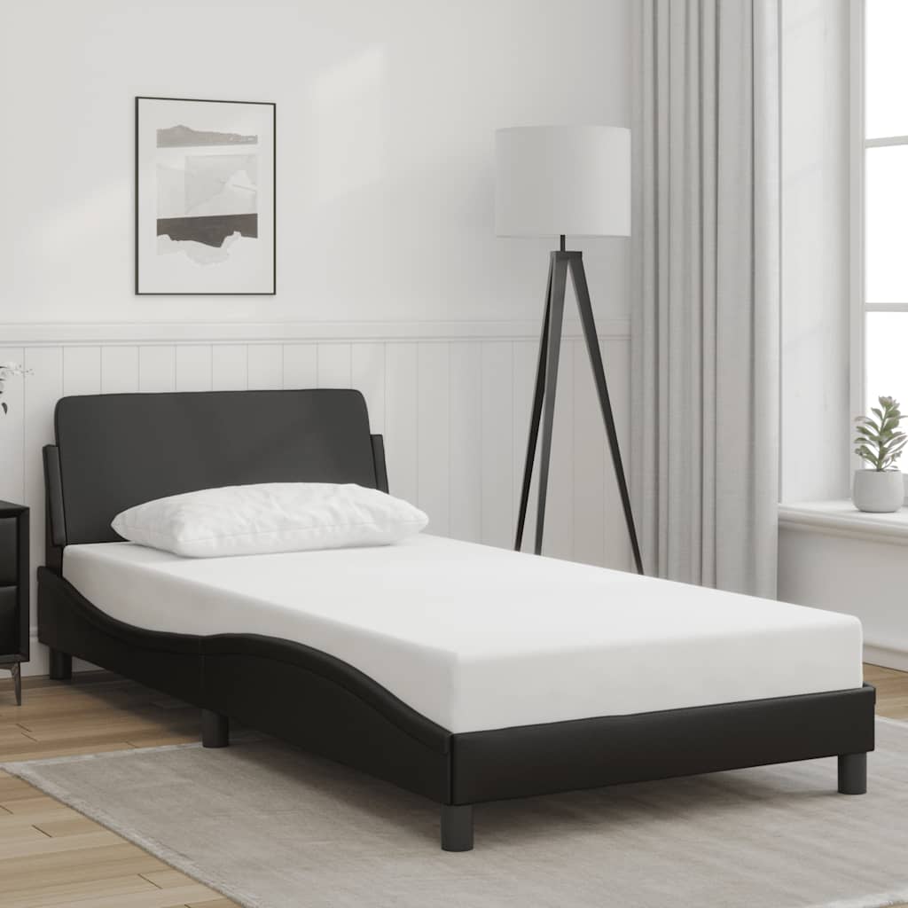 JUNG Vida Bettgestell "Dover" Schwarz 100x200 cm Kunstleder