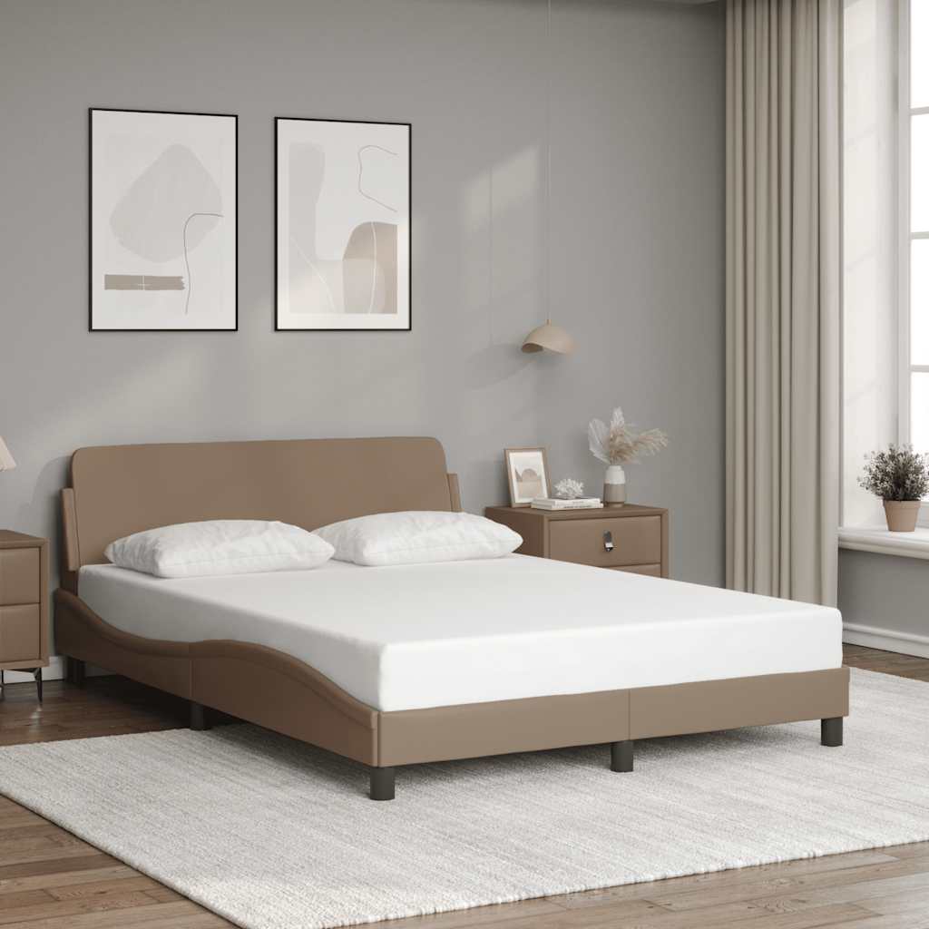 JUNG Vida Bettgestell "Dover" Cappuccino-Braun 140x190 cm Kunstleder